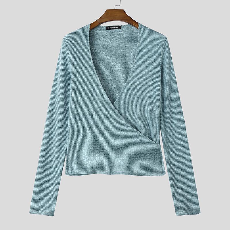 INCERUN Мужские повседневные облегающие топы с V-образным вырезом и длинным рукавом, нижние рубашки в рубчик 4XL синий
INCERUN Мужские повседневные облегающие топы с V-образным вырезом и длинным рукавом, нижние рубашки в рубчик 4XL синий