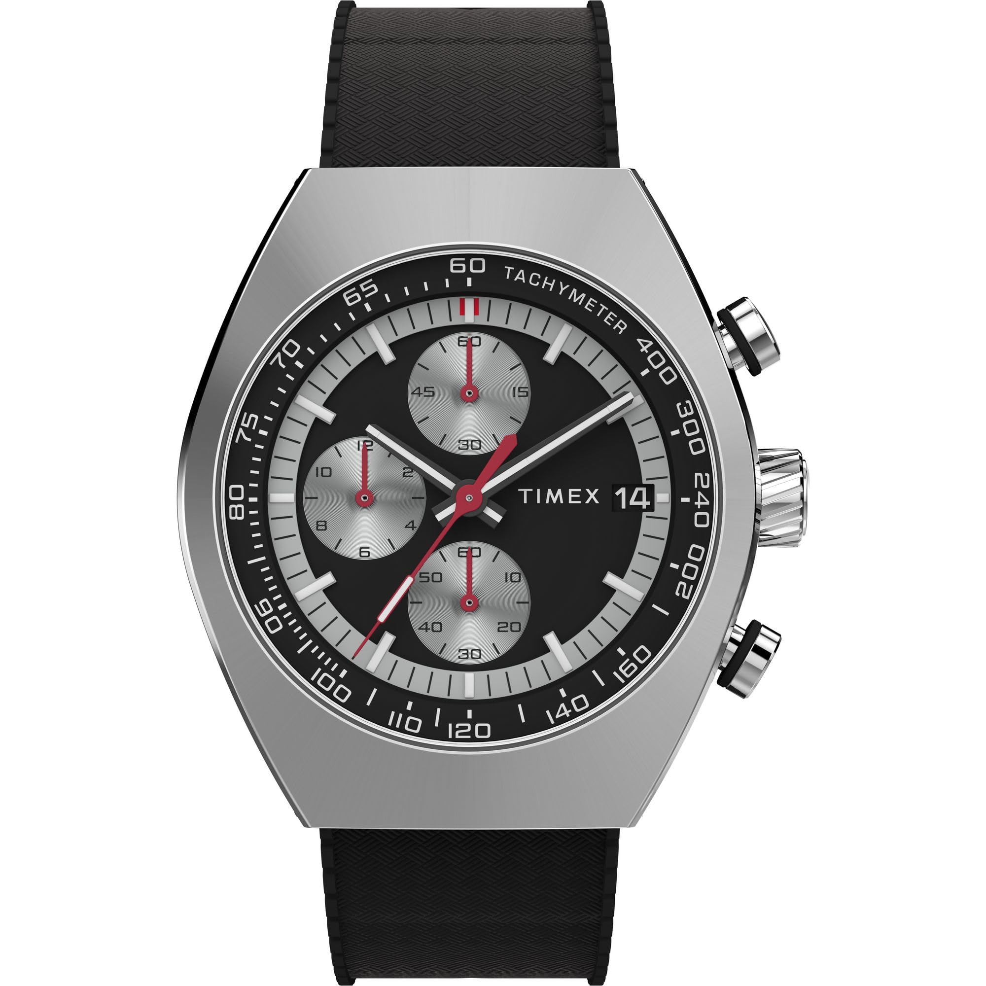 Timex Men s Legacy Tonneau Chronograph 42mm Watch - Black Strap Black Dial Stainless Steel Case, Black, Modern
Timex Men s Legacy Tonneau Chronograph 42mm Watch - Black Strap Black Dial Stainless Steel Case, Black, Modern