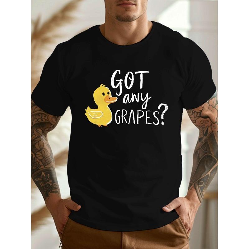 European sizes Big & Tall Men s Got Any Grapes Duck Graphic Tee - Casual Short Sleeve T-Shirt for Summer, Breathable Polyester, Machine Washable XL чорний
European sizes Big & Tall Men s Got Any Grapes Duck Graphic Tee - Casual Short Sleeve T-Shirt for Summer, Breathable Polyester, Machine Washable XL чорний