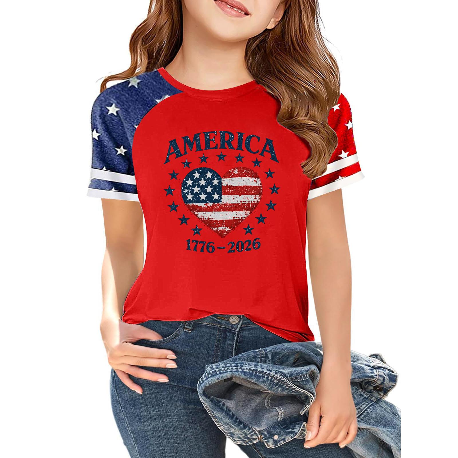 Kids Independence Day Graphic T Shirt Short Sleeve Crew Neck Casual Tee Patriotic Print Lightweight Soft Fabric 160 кавун червоний колір
Kids Independence Day Graphic T Shirt Short Sleeve Crew Neck Casual Tee Patriotic Print Lightweight Soft Fabric 160 кавун червоний колір