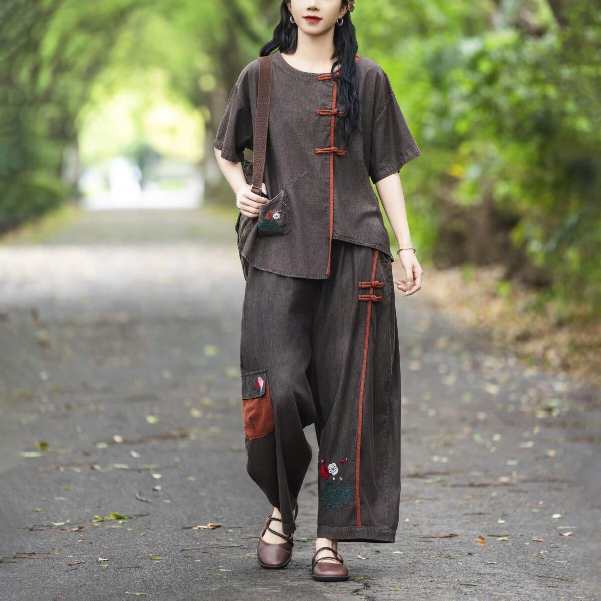 Летние модные костюмы, женские джинсовые комплекты из 2 предметов, винтажные топы и брюки, свободные футболки, повседневные джинсы, наряды с вышивкой one size чёрный
Летние модные костюмы, женские джинсовые комплекты из 2 предметов, винтажные топы и брюки, свободные футболки, повседневные джинсы, наряды с вышивкой one size чёрный