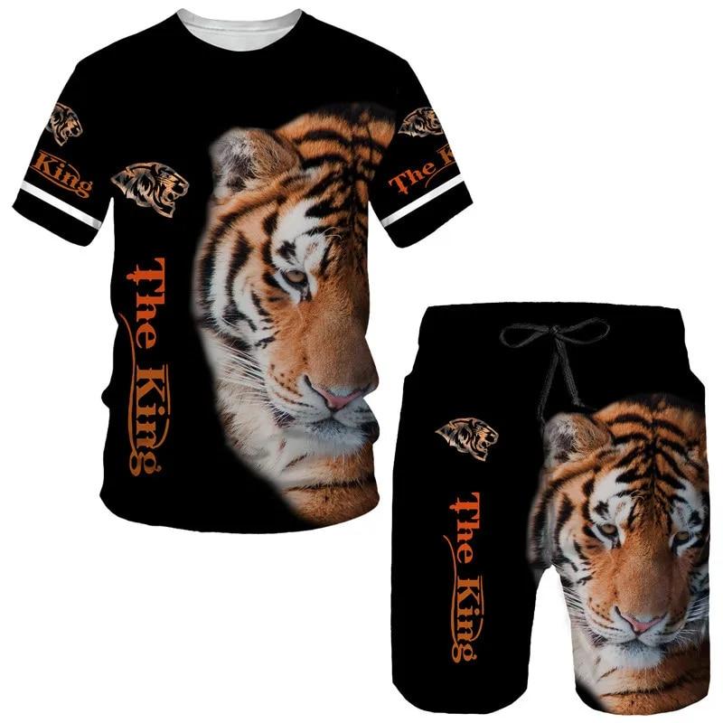 Летняя мужская футболка/шорты/костюм Tiger King с короткими рукавами и принтом животных с 3D принтом, спортивный костюм, комплект из двух предметов
Летняя мужская футболка/шорты/костюм Tiger King с короткими рукавами и принтом животных с 3D принтом, спортивный костюм, комплект из двух предметов