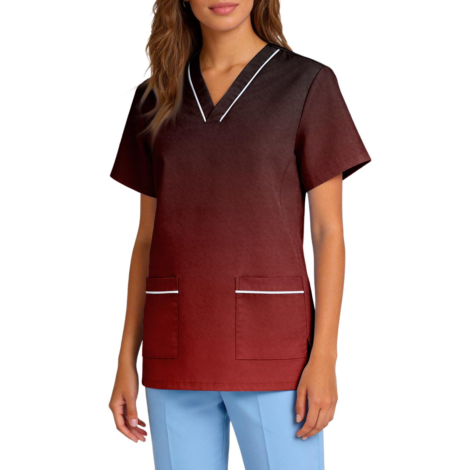 Women s Stretch Quick Dry V Neck Pocket Short Sleeve Gradient Print Medical Scrub Top Work Uniform for Healthcare Professionals XXL
Women s Stretch Quick Dry V Neck Pocket Short Sleeve Gradient Print Medical Scrub Top Work Uniform for Healthcare Professionals XXL