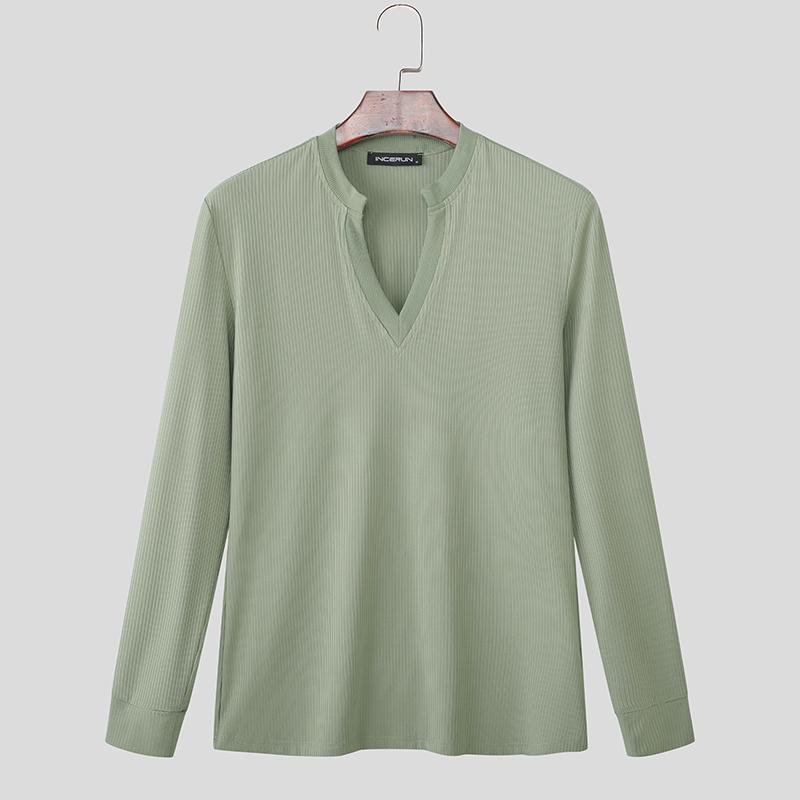 INCERUN Осень Весна Мужские однотонные топы пуловеры с длинным рукавом, в рубчик, свободного кроя XL зелёный
INCERUN Осень Весна Мужские однотонные топы пуловеры с длинным рукавом, в рубчик, свободного кроя XL зелёный