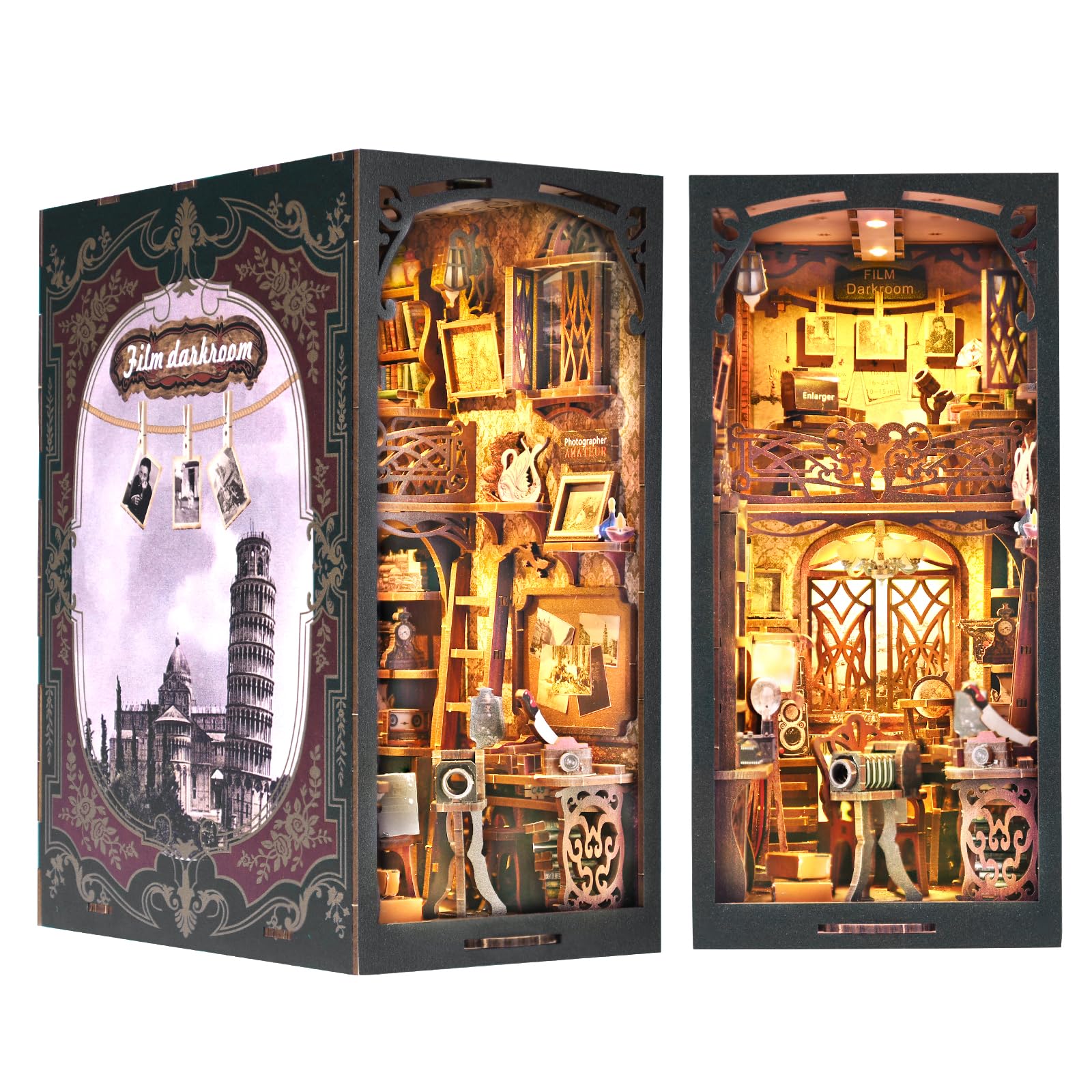 Book Nook DIY Kit for Adults Wooden 3D Puzzle Miniature House Assembly Kit Bookshelf Decoration Camera Model for Photo Lovers Movie Darkroom
Book Nook DIY Kit for Adults Wooden 3D Puzzle Miniature House Assembly Kit Bookshelf Decoration Camera Model for Photo Lovers Movie Darkroom