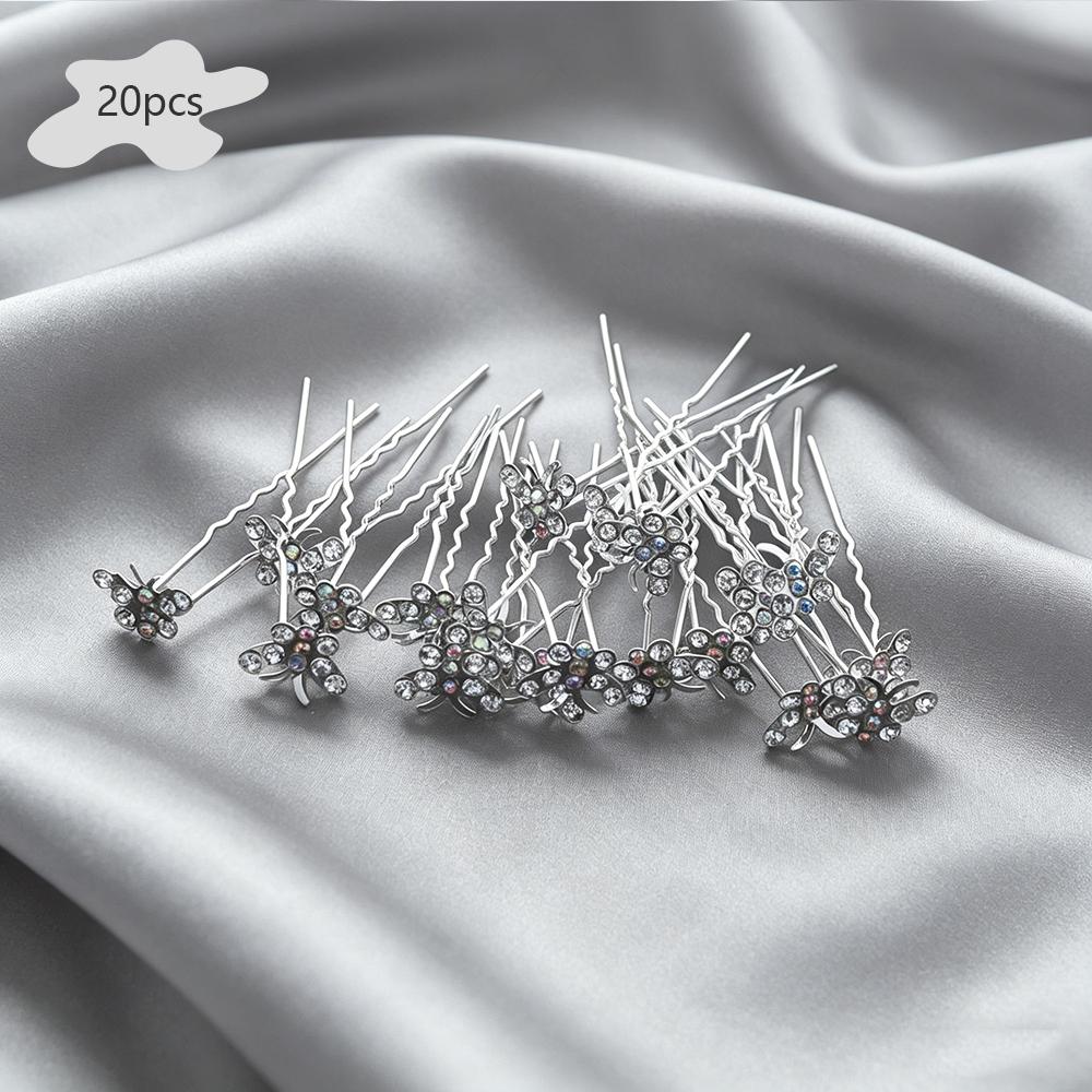 20Pcs Fashion Flower Hair Pins Set Silver-Tone Crystal Floral Hair Sticks Elegant Bridal Hair Accessories Weddings Proms Updos
20Pcs Fashion Flower Hair Pins Set Silver-Tone Crystal Floral Hair Sticks Elegant Bridal Hair Accessories Weddings Proms Updos