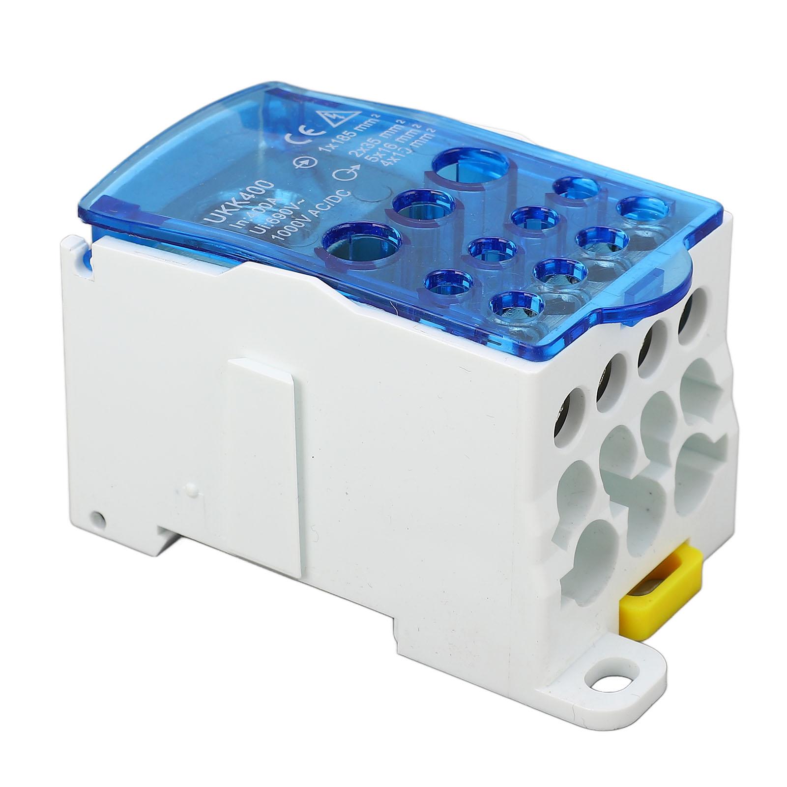 Terminal Block Junction Box DIN Rail Main Line Universal Power Distribution 690V 400A Blue
Terminal Block Junction Box DIN Rail Main Line Universal Power Distribution 690V 400A Blue