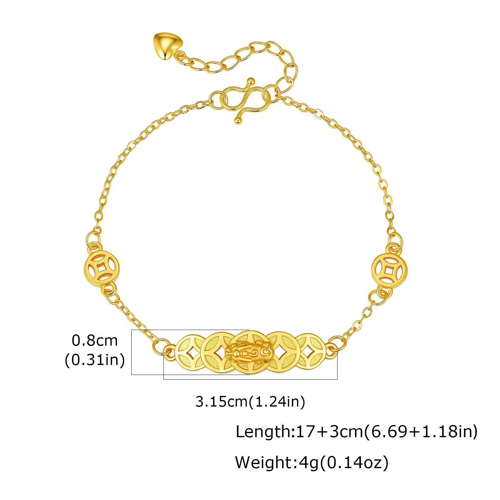 Vnox Chinese Elements Brave Troops Coin Bracelet for Women, 24k Gold Plated Bracelet Neklace Sets for Wedding Jewelry
Vnox Chinese Elements Brave Troops Coin Bracelet for Women, 24k Gold Plated Bracelet Neklace Sets for Wedding Jewelry