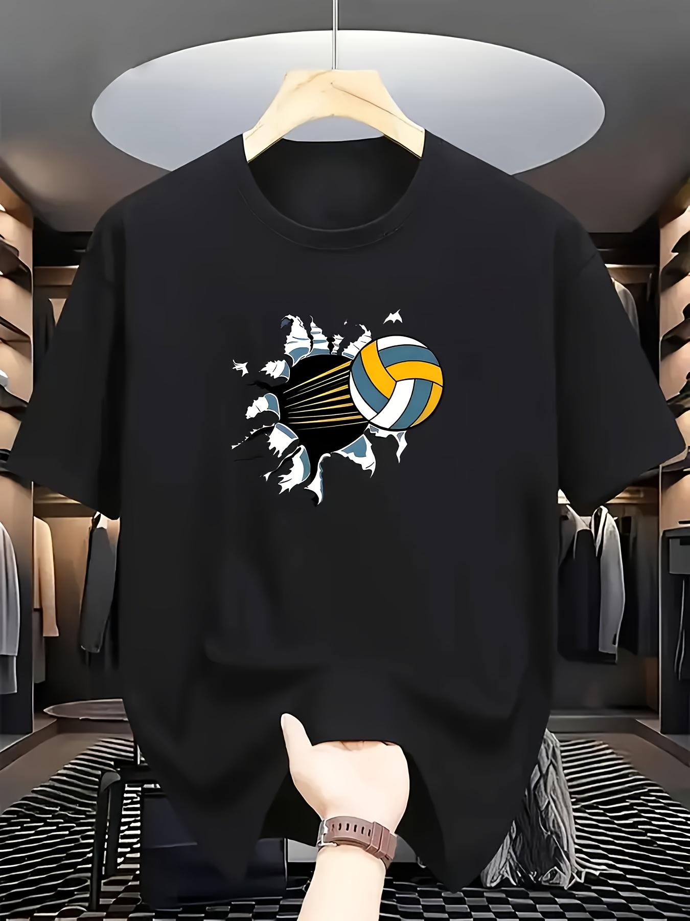 European Size Round-neck Short-sleeve T-shirt Featuring a Creative Print of a Volleyball Bursting Out of a Hole on the Front. 4XL чорний
European Size Round-neck Short-sleeve T-shirt Featuring a Creative Print of a Volleyball Bursting Out of a Hole on the Front. 4XL чорний