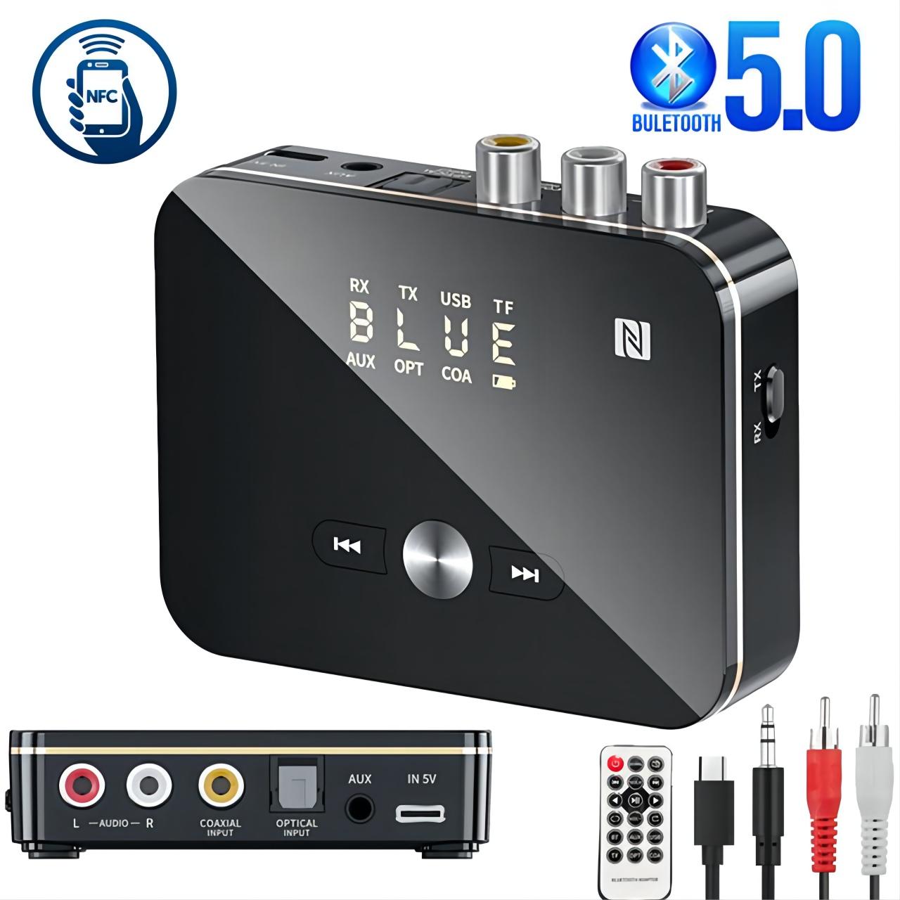 Bluetooth-приемник-передатчик 5,0 NFC стерео 3,5 мм беспроводной разъем AUX M8 RCA оптический аудиоадаптер микрофон ИК-пульт дистанционного управления для
Bluetooth-приемник-передатчик 5,0 NFC стерео 3,5 мм беспроводной разъем AUX M8 RCA оптический аудиоадаптер микрофон ИК-пульт дистанционного управления для