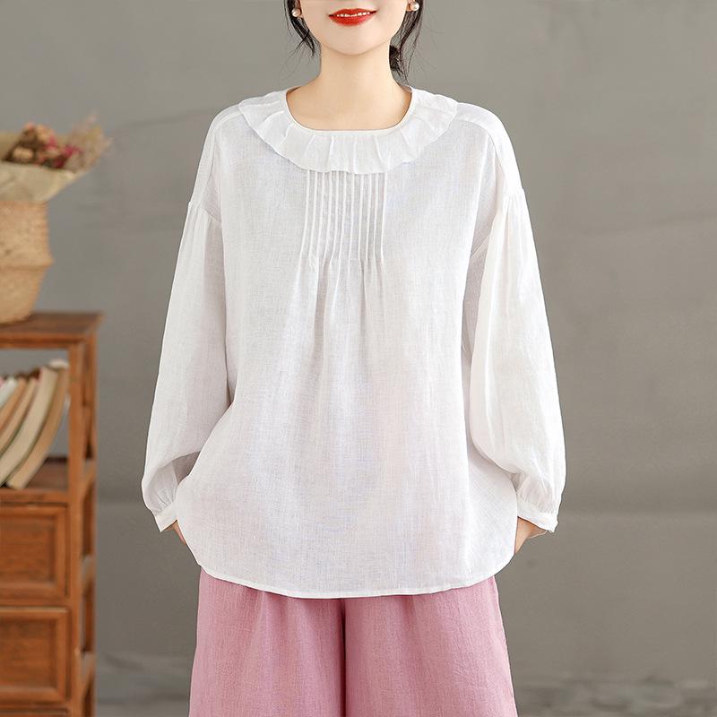 Early Spring Ruffled Collar Cotton-Linen Layered Top for Women XXL білий
Early Spring Ruffled Collar Cotton-Linen Layered Top for Women XXL білий