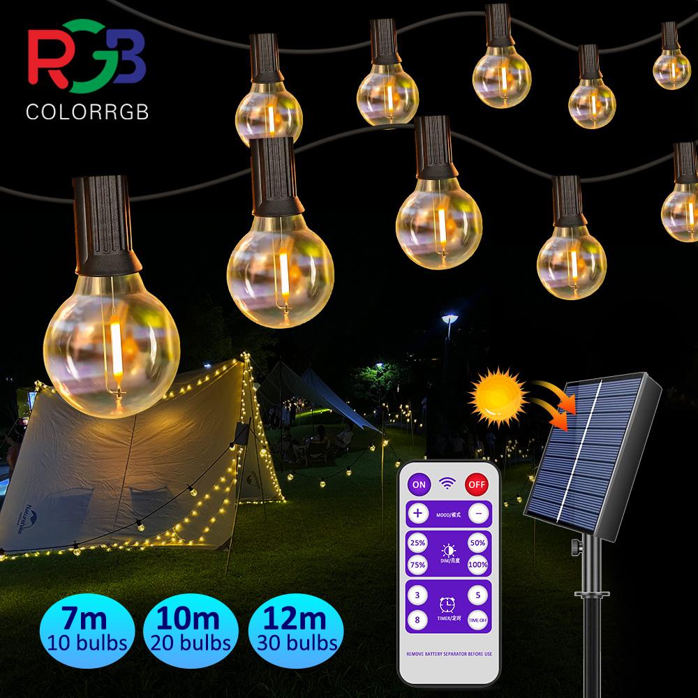 Solar String Lights, G40 Shatterproof LED Solar String Light Outdoor Umbrella Lights with 40 Bulbs Patio Waterproof Lights
Solar String Lights, G40 Shatterproof LED Solar String Light Outdoor Umbrella Lights with 40 Bulbs Patio Waterproof Lights
