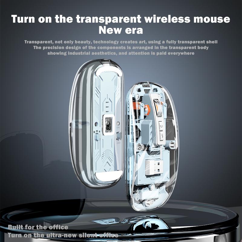 M133 Transparent Bluetooth-compatible/2.4G Wireless Gaming Mouse RGB Light Computer Laptop Mice (CE Certified) White
M133 Transparent Bluetooth-compatible/2.4G Wireless Gaming Mouse RGB Light Computer Laptop Mice (CE Certified) White