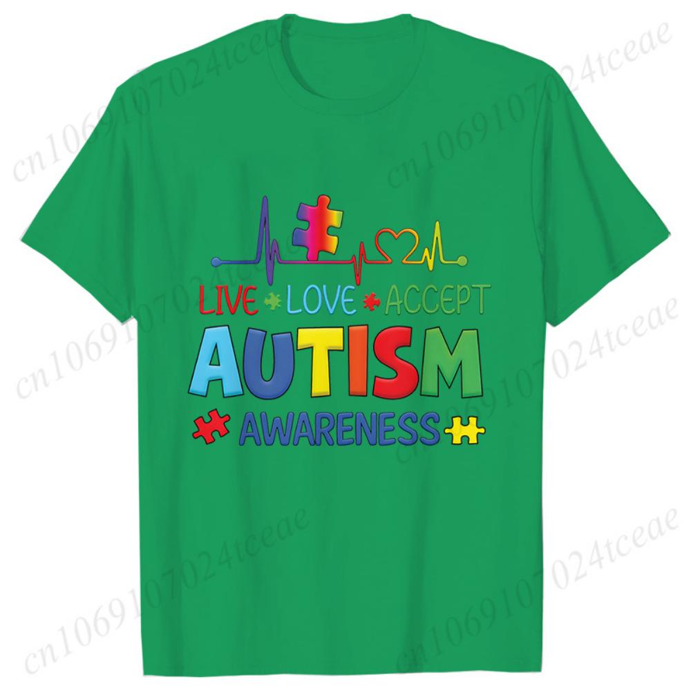Female Clothing Live Love Accept Autism Awareness T-shirts for Women Awareness Month Graphic Y2k Tops Autism Summer Tshirts XXS
Female Clothing Live Love Accept Autism Awareness T-shirts for Women Awareness Month Graphic Y2k Tops Autism Summer Tshirts XXS