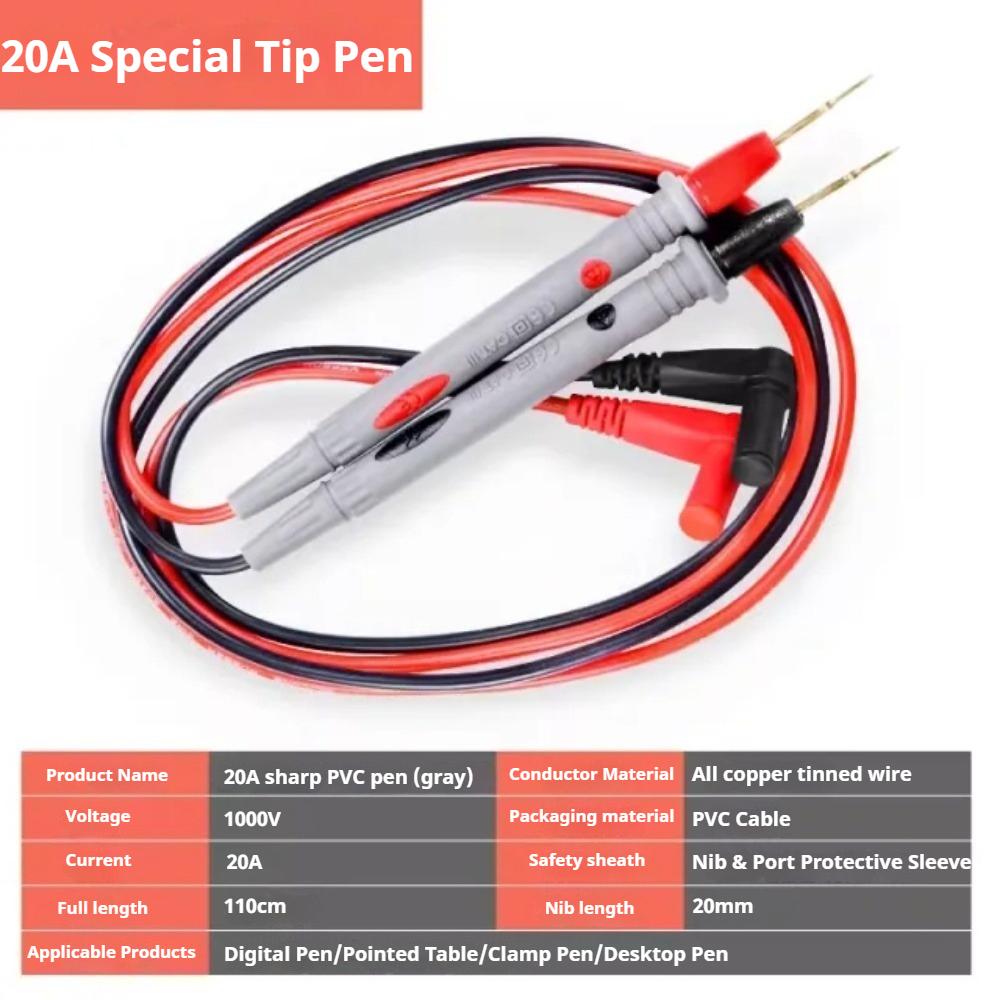 10A/20A 1000V Universal Multimeter Test Leads Probes Set for Digital Clamp Meter Electrical Circuit Testing
10A/20A 1000V Universal Multimeter Test Leads Probes Set for Digital Clamp Meter Electrical Circuit Testing