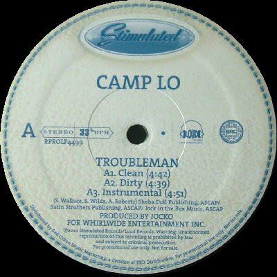 12inch Record CAMP LO - Troubleman / Cookers RPROLP4499PROMO Stimulated Reco 2001 US Rap & Hip-Hop/R&B Used
12inch Record CAMP LO - Troubleman / Cookers RPROLP4499PROMO Stimulated Reco 2001 US Rap & Hip-Hop/R&B Used