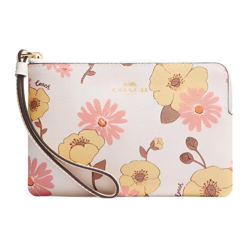COACH Corner Zip 16 Gold Letter Logo Logo Floral Cluster Print Zipper Canvas with Leather Mahjong Bag Clutch Small Women s White золотий
COACH Corner Zip 16 Gold Letter Logo Logo Floral Cluster Print Zipper Canvas with Leather Mahjong Bag Clutch Small Women s White золотий