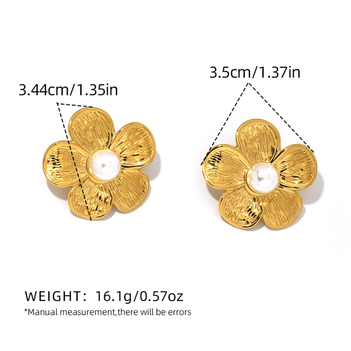 Exquisite Pearl flowers Design Stainless Steel Earrings 18K Gold Plated Waterproof Quality Women s Zircon For Daily Wear Etc
Exquisite Pearl flowers Design Stainless Steel Earrings 18K Gold Plated Waterproof Quality Women s Zircon For Daily Wear Etc