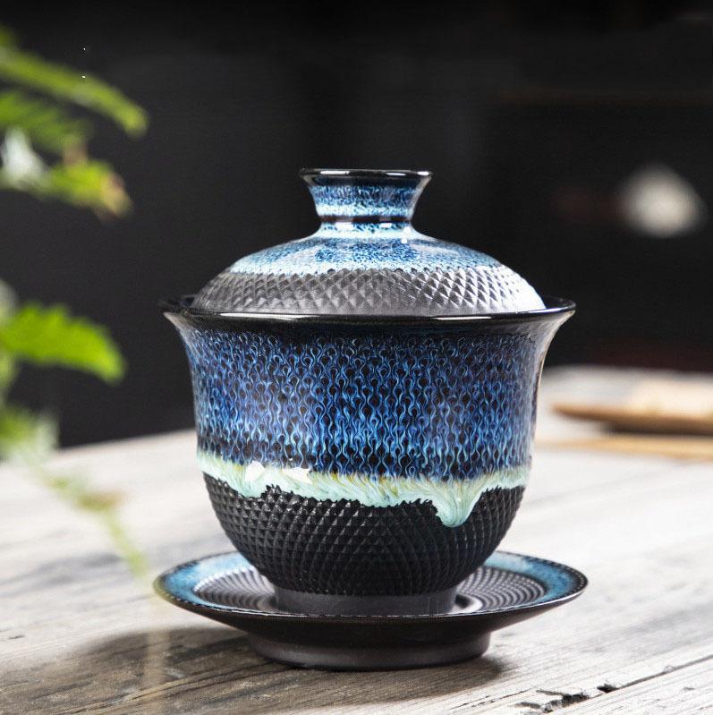 180ML Dehua Kiln Change Ceramic Gaiwan Tea Cup Handmade Tea Tureen Mugs Chinese Retro Tea Set Accessories Master Cup Drinkware
180ML Dehua Kiln Change Ceramic Gaiwan Tea Cup Handmade Tea Tureen Mugs Chinese Retro Tea Set Accessories Master Cup Drinkware