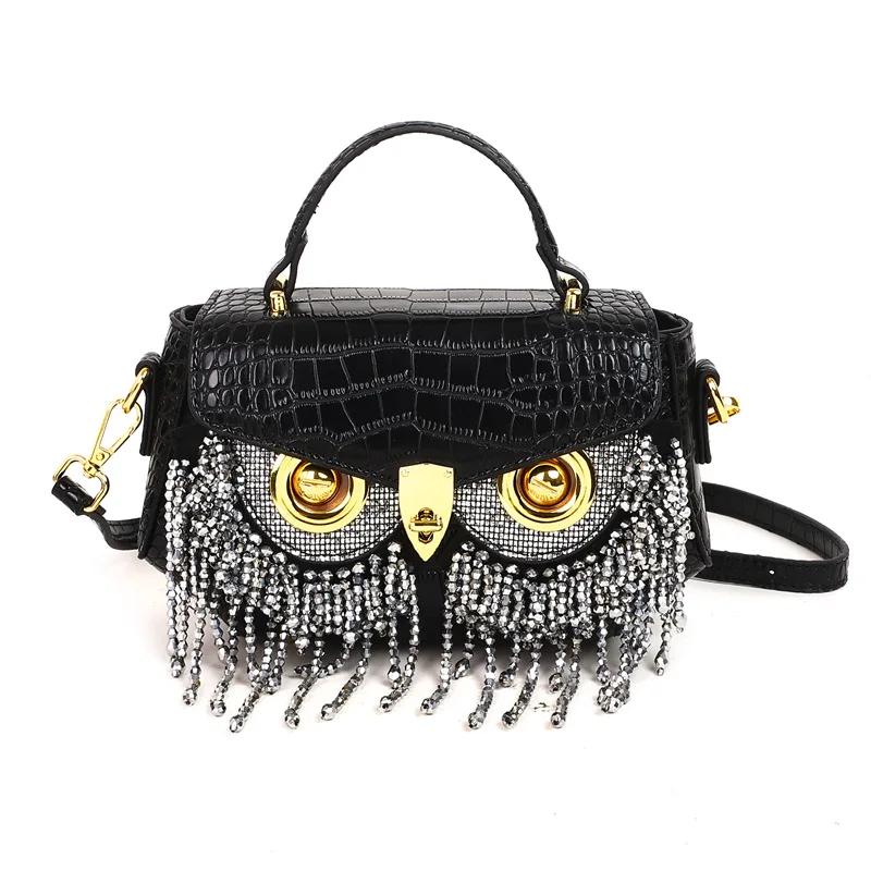 New Unique Owl Light Luxury Single Shoulder Bags Tassel Color Diamond Small Square Bag Hot Sale Sweet Trendy PU Crossbody Bag
New Unique Owl Light Luxury Single Shoulder Bags Tassel Color Diamond Small Square Bag Hot Sale Sweet Trendy PU Crossbody Bag
