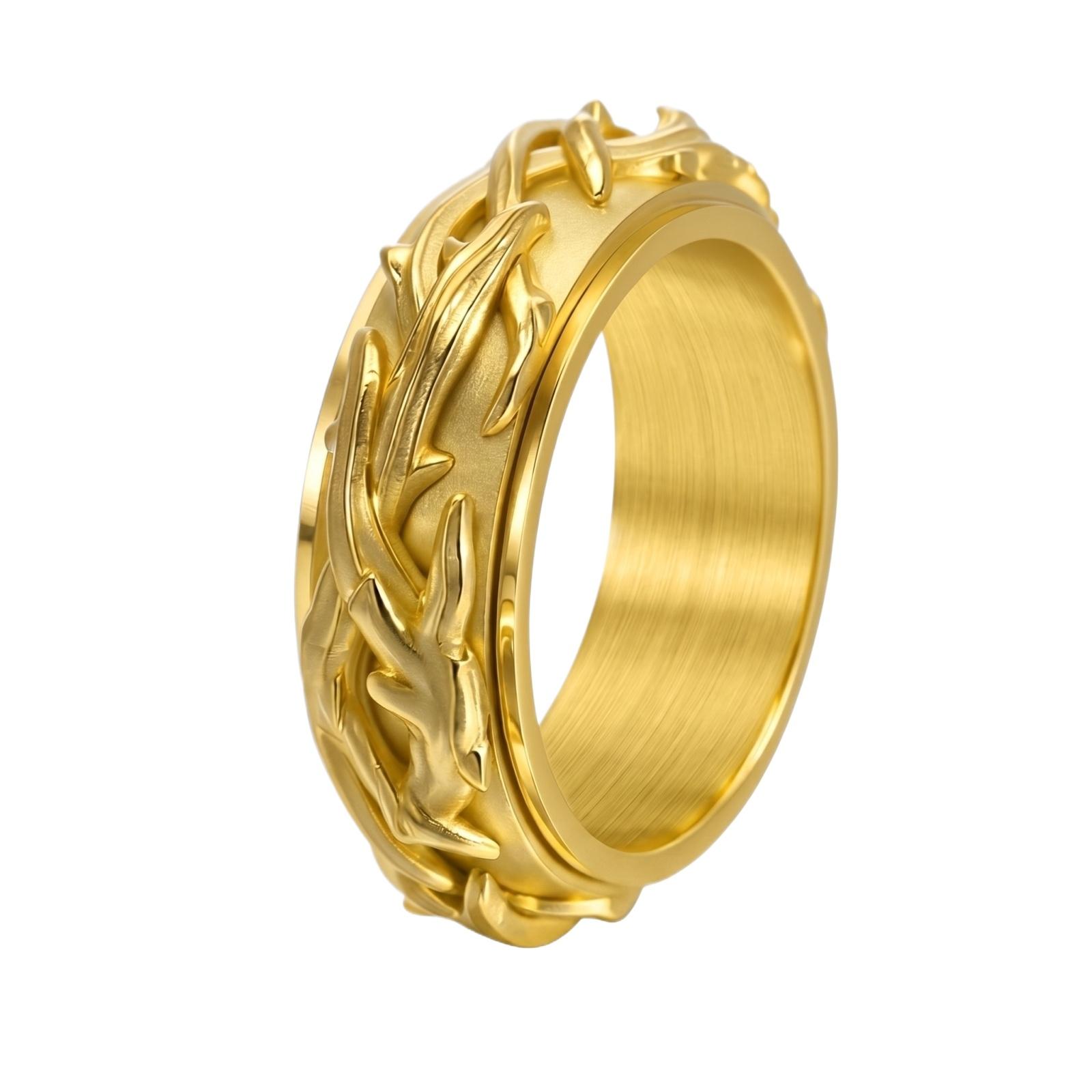 Men s Stainless Steel Vintage Thorn Vine Ring Fashion Band Durable Design Unique Pattern Comfortable Fit One Size золотой
Men s Stainless Steel Vintage Thorn Vine Ring Fashion Band Durable Design Unique Pattern Comfortable Fit One Size золотой