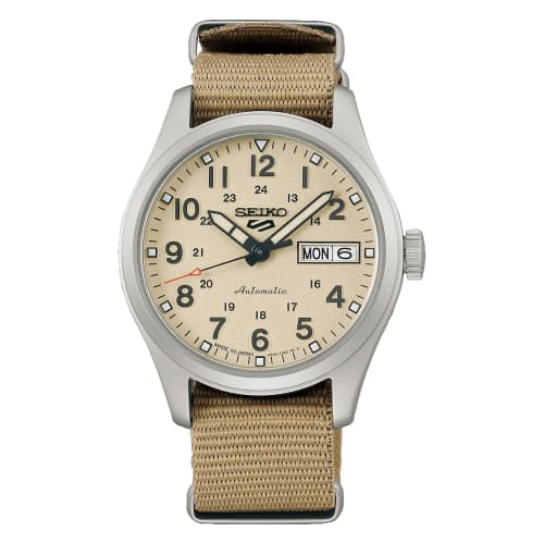 Seiko 5 Sports Field Series Mid-Size Mechanical Watch, Made in Japan, SRPJ83, Men s, Beige, Overseas Model
Seiko 5 Sports Field Series Mid-Size Mechanical Watch, Made in Japan, SRPJ83, Men s, Beige, Overseas Model