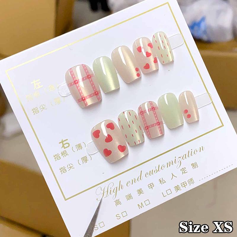 10/30Pc Handmade Press on Nails Full Cover Heart Acrylic French False Nails Cute with Aurora Reusable Manicure Nail Kit Manicure
10/30Pc Handmade Press on Nails Full Cover Heart Acrylic French False Nails Cute with Aurora Reusable Manicure Nail Kit Manicure
