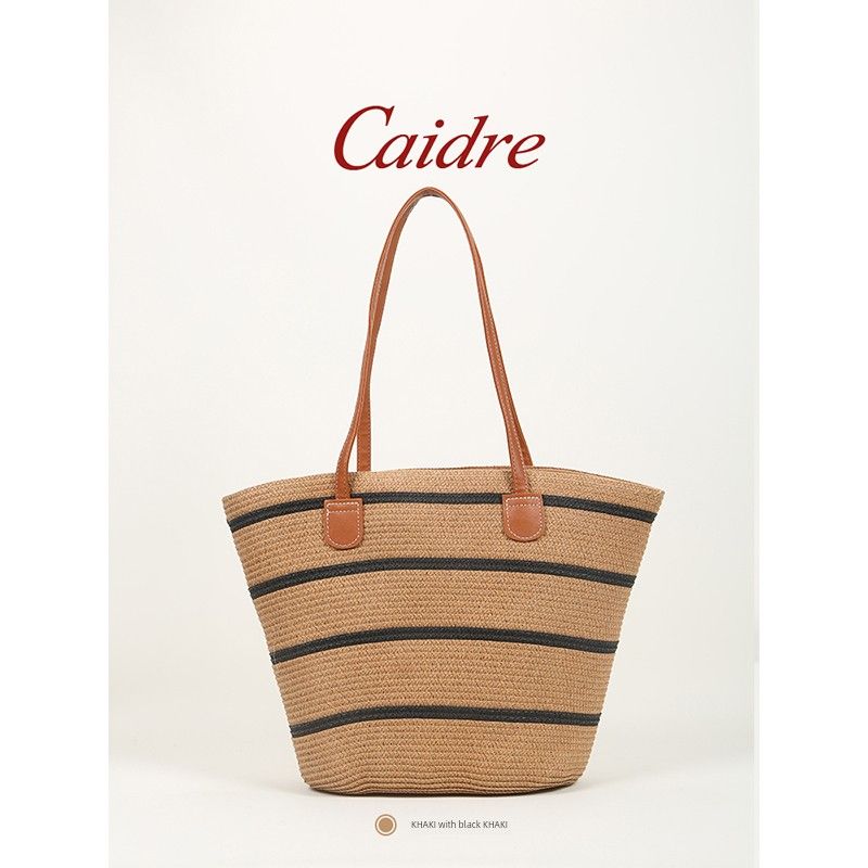 Caidre Handmade Women s Beach Summer Straw Woven Bag Khaka with black
Caidre Handmade Women s Beach Summer Straw Woven Bag Khaka with black