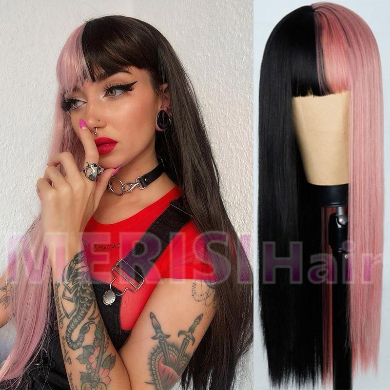 MERISIHAIR Лолита Длинный парик Черный Ombre Розовый косплей Парики Длинные прямые парики для женщин
MERISIHAIR Лолита Длинный парик Черный Ombre Розовый косплей Парики Длинные прямые парики для женщин