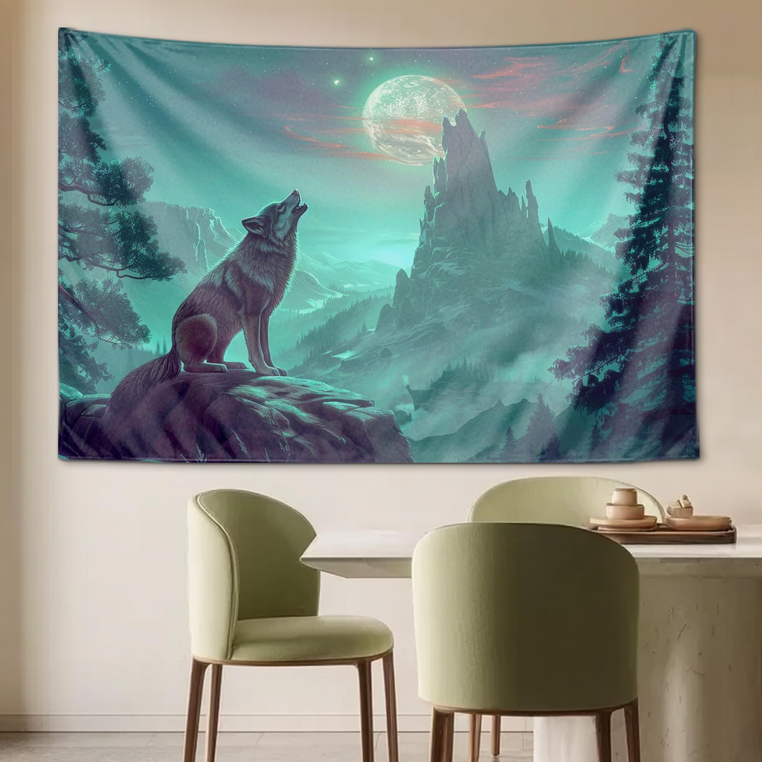 Cool Wolf Tapestry for Men Fantasy Wild Animal Psychedelic Moon Tapestry Mountian Forest Wall Hanging College Dorm Home Decor 74x94cm(29x37in)
Cool Wolf Tapestry for Men Fantasy Wild Animal Psychedelic Moon Tapestry Mountian Forest Wall Hanging College Dorm Home Decor 74x94cm(29x37in)