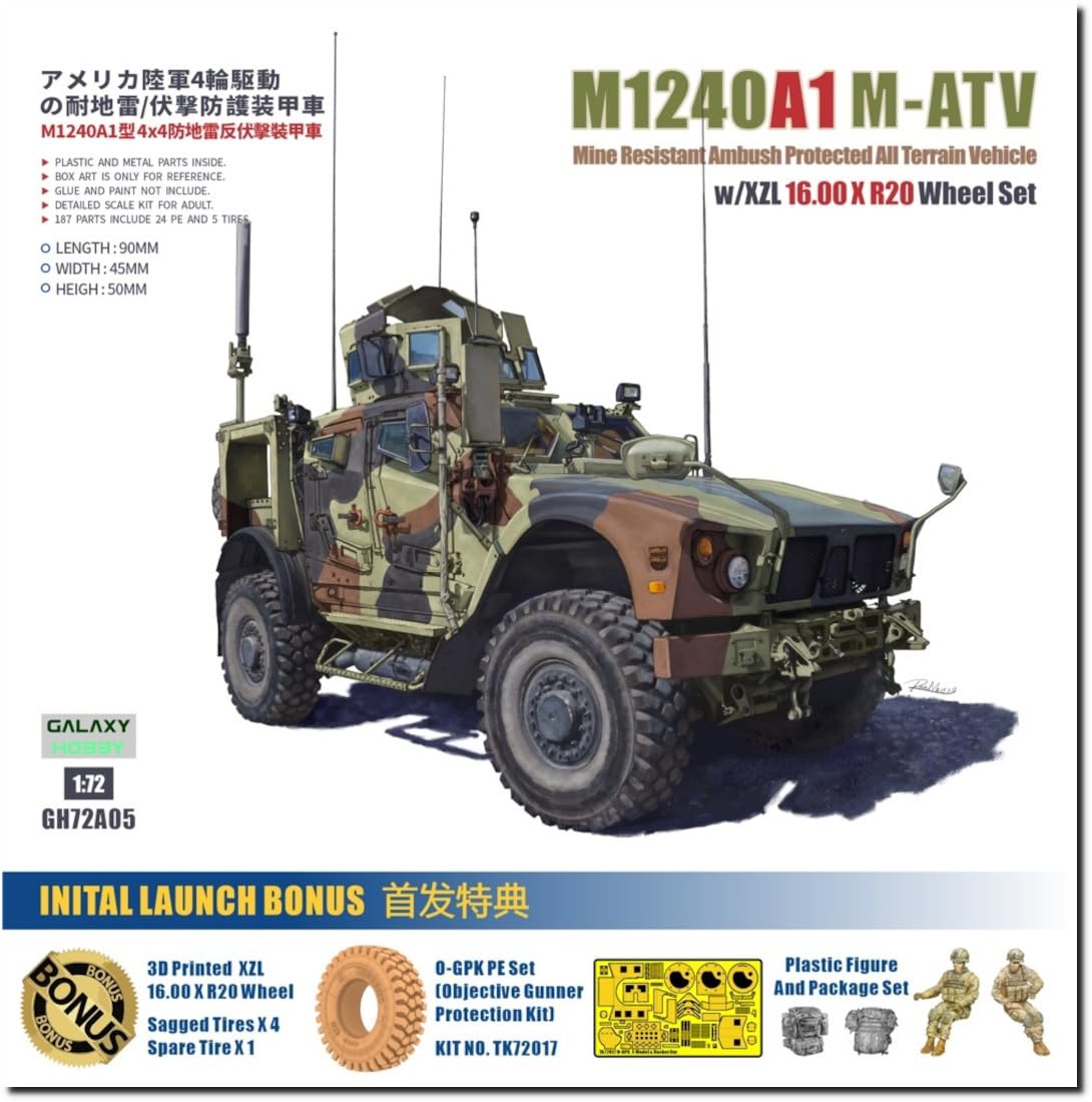 Galaxy Hobby American M1240A1 MRAPOGK Turret Set Special Set Пластиковая модель 1/72 (М-АТВ) GH72A05-SP (Боевая машина)
Galaxy Hobby American M1240A1 MRAPOGK Turret Set Special Set Пластиковая модель 1/72 (М-АТВ) GH72A05-SP (Боевая машина)