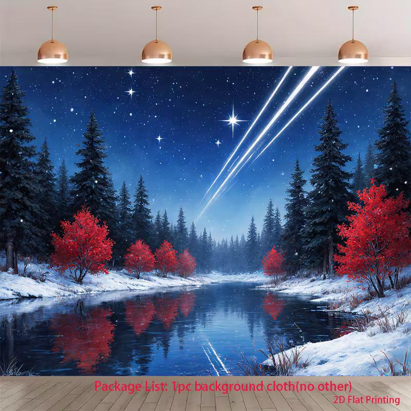 2D New Year Winter Landscape Backdrop, Pine Forest & Meteor Lake Photography Background Cloth 47.2x31.5inch/120*80cm
2D New Year Winter Landscape Backdrop, Pine Forest & Meteor Lake Photography Background Cloth 47.2x31.5inch/120*80cm