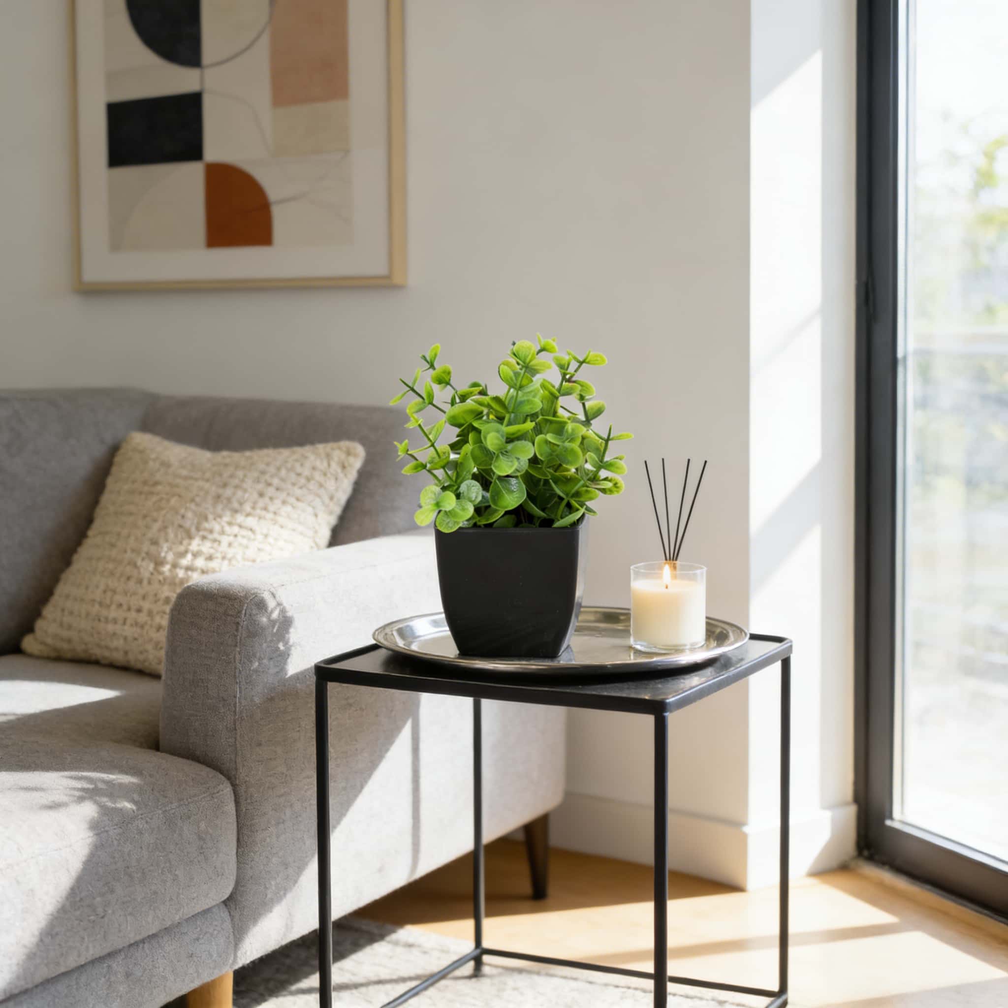 1pc Realistic Mini Eucalyptus Potted Plant with Black Pot Faux Greenery for Home Office Bathroom Tabletop Shelf Indoor Decor
1pc Realistic Mini Eucalyptus Potted Plant with Black Pot Faux Greenery for Home Office Bathroom Tabletop Shelf Indoor Decor