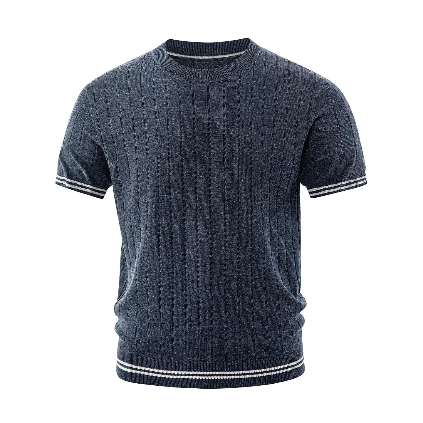 Round neck solid color casual men s niche pullover top M темно-синього кольору
Round neck solid color casual men s niche pullover top M темно-синього кольору