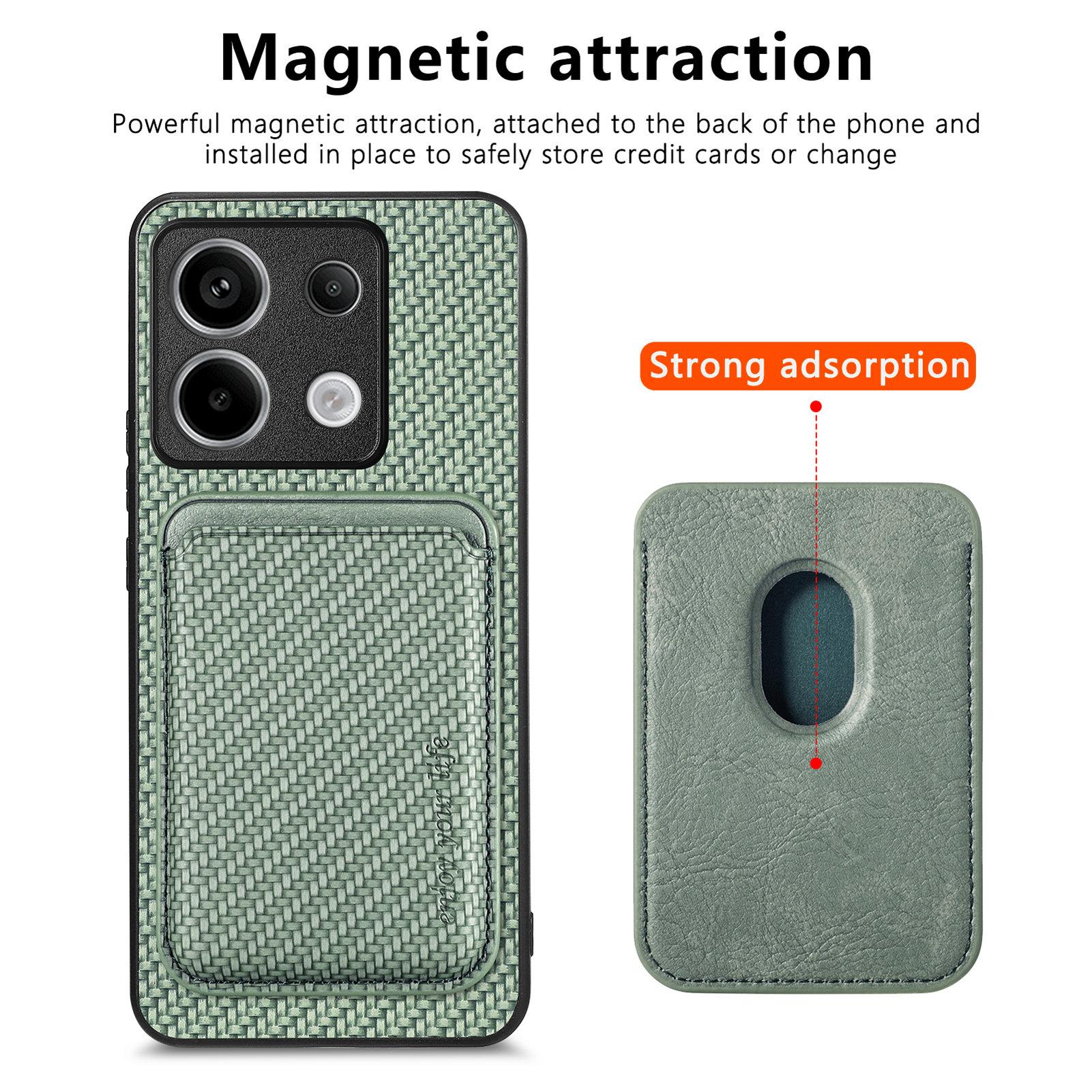 For Xiaomi Redmi Note 13 Pro 5G/Poco X6 5G Case Detachable Magnetic Card Slot Carbon Fiber Texture PU+TPU Phone Cover Green
For Xiaomi Redmi Note 13 Pro 5G/Poco X6 5G Case Detachable Magnetic Card Slot Carbon Fiber Texture PU+TPU Phone Cover Green