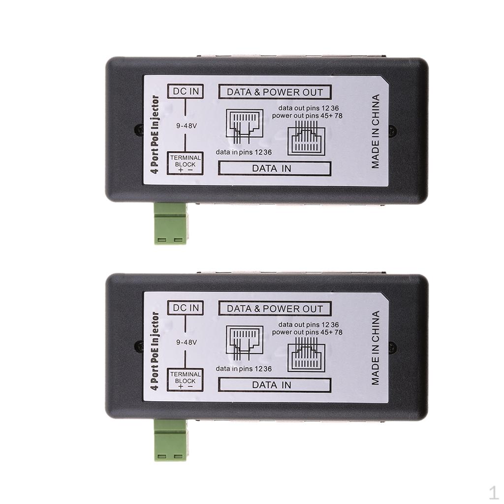 2pcs 4 Ports POE Power Supply Injector 12-48
2pcs 4 Ports POE Power Supply Injector 12-48