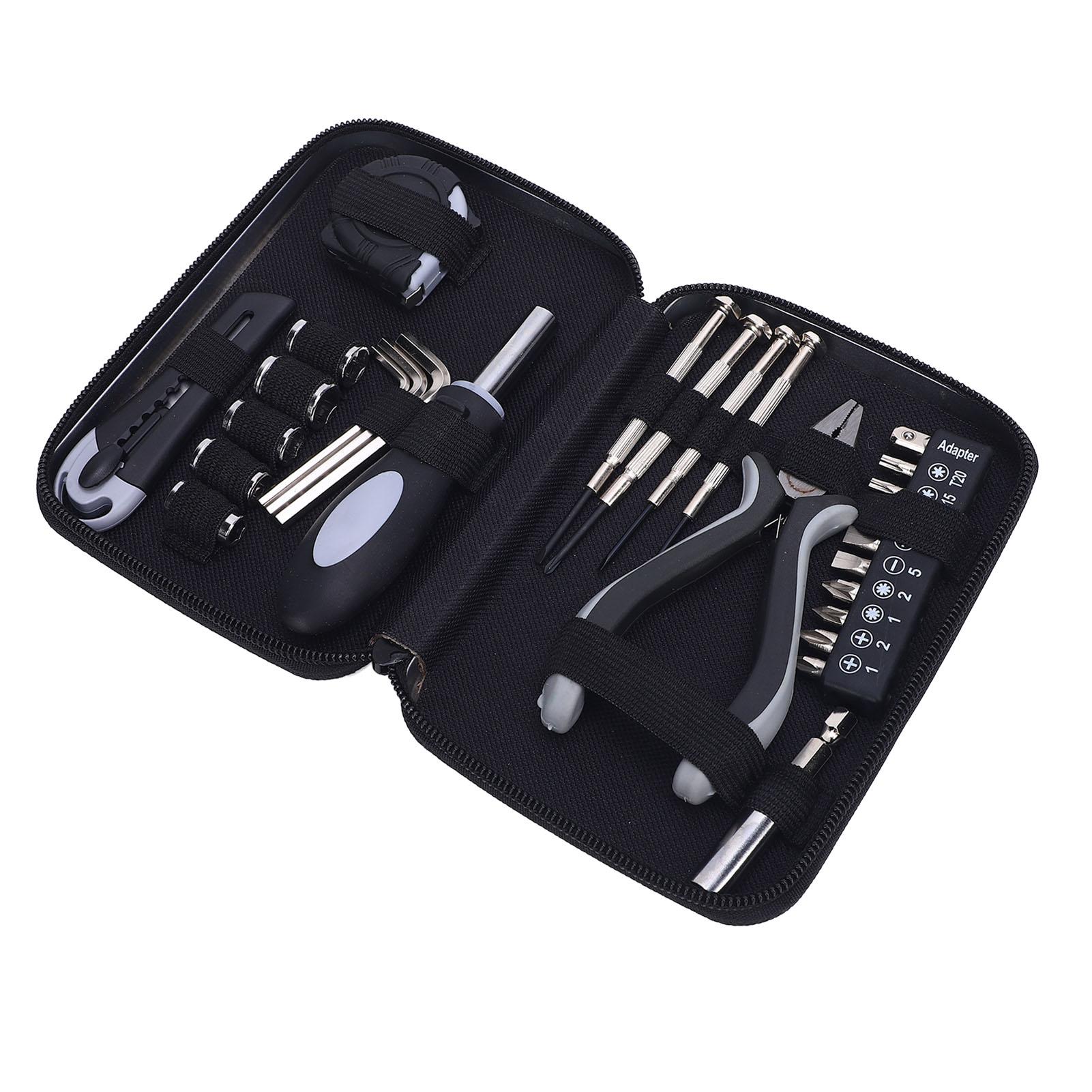 Mini Tool Set Household Repair Tool Kit Needle Nose Pliers Tape Measure Hex Wrenches Screwdriver Set Screwdriver Bits Handle with Case
Mini Tool Set Household Repair Tool Kit Needle Nose Pliers Tape Measure Hex Wrenches Screwdriver Set Screwdriver Bits Handle with Case