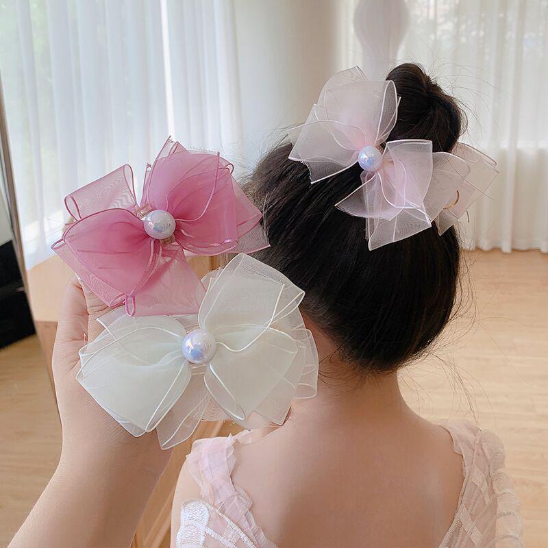 Korean Style Pearl Mesh Bow Ponytail Claw Clip - Fairy-Inspired Sweet Bun Hair Accessory for Kids & Women
Korean Style Pearl Mesh Bow Ponytail Claw Clip - Fairy-Inspired Sweet Bun Hair Accessory for Kids & Women