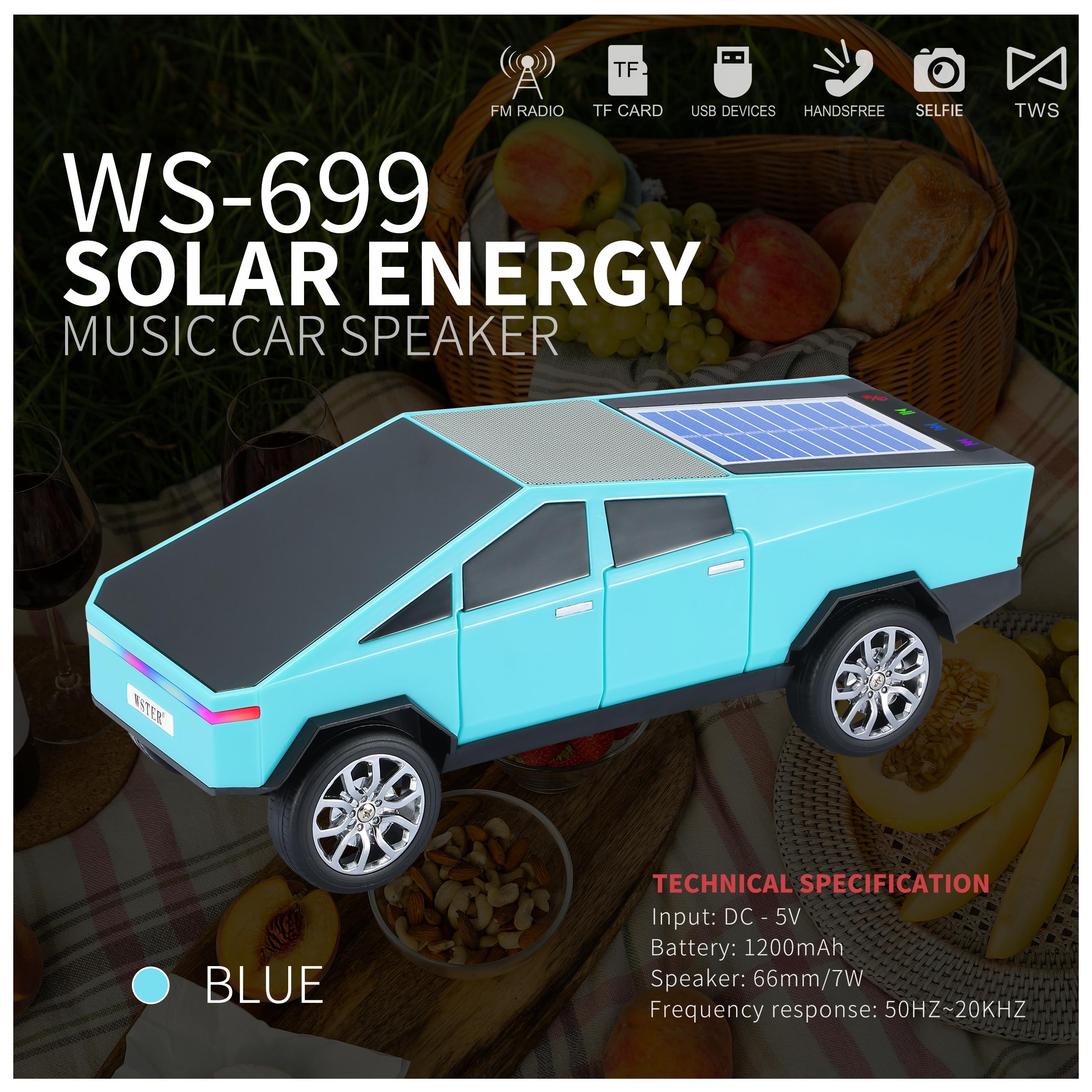 WS 699 Tesla сонячний H50 портативна бездротова колонка, підтримка Bluetooth 5.4 26.6*10.1*10.7cm
WS 699 Tesla сонячний H50 портативна бездротова колонка, підтримка Bluetooth 5.4 26.6*10.1*10.7cm