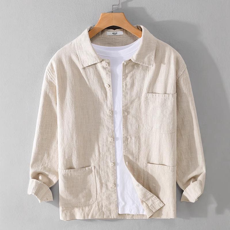 Мужская хлопковая рубашка большого размера с китайским воротником-стойкой - Ретро рами, универсальная повседневная куртка свободного кроя однотонной расцветки. XXL бежевый
Мужская хлопковая рубашка большого размера с китайским воротником-стойкой - Ретро рами, универсальная повседневная куртка свободного кроя однотонной расцветки. XXL бежевый