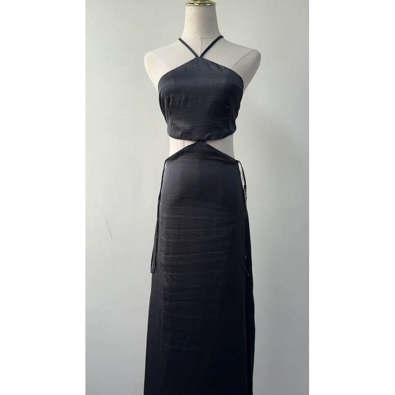 Export Lulus Original Black Imitation Acetic Acid Slip Material Satin Halter Backless Midriff Outfit Sexy Dress Black Open Back Maxi Dress M
Export Lulus Original Black Imitation Acetic Acid Slip Material Satin Halter Backless Midriff Outfit Sexy Dress Black Open Back Maxi Dress M