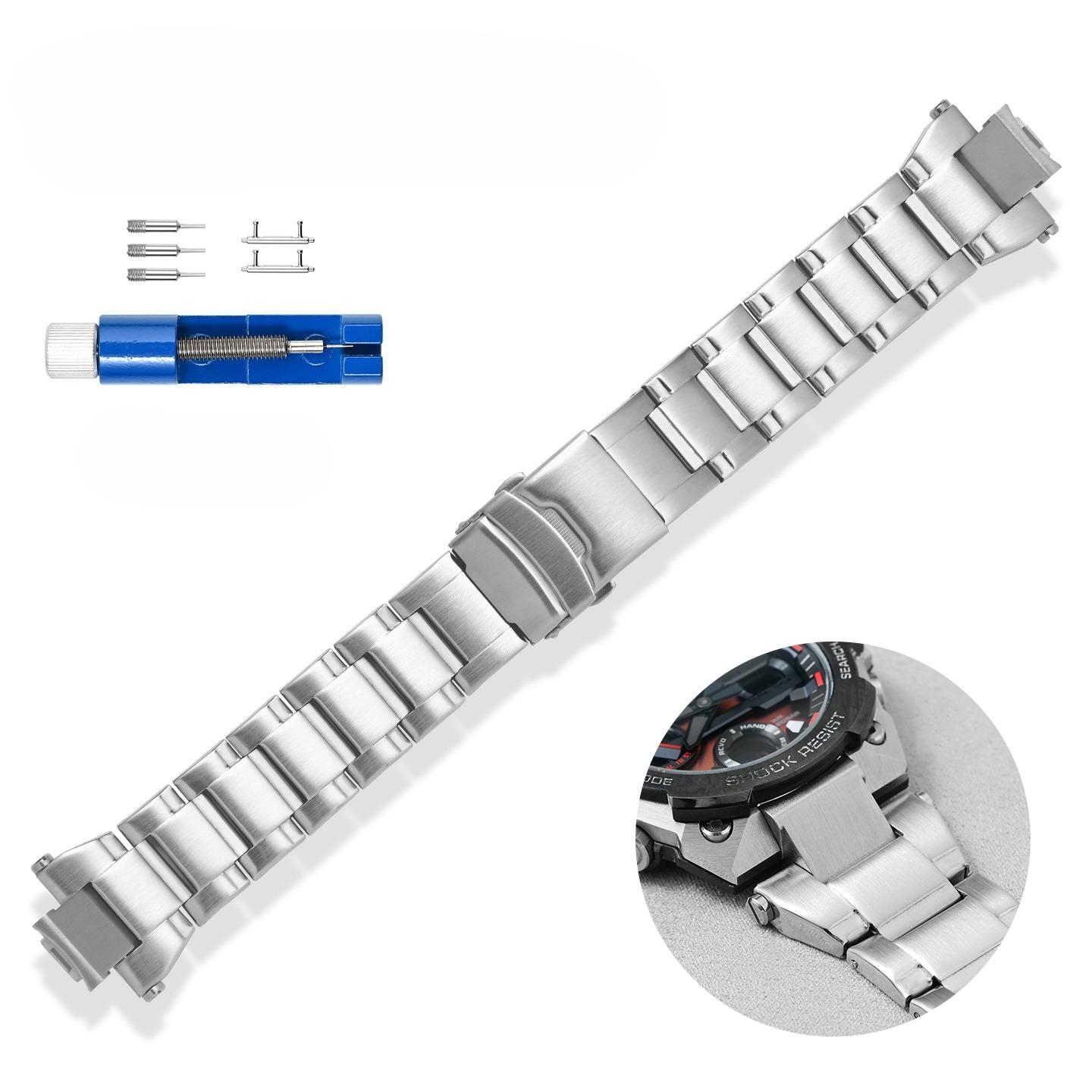 Браслет для ремешка часов Casio G-SHOCK GST-B400 выпуклый цельный из нержавеющей стали ремешок для часов мужской Металлический модифицированный аксессуар для браслета серебряный
Браслет для ремешка часов Casio G-SHOCK GST-B400 выпуклый цельный из нержавеющей стали ремешок для часов мужской Металлический модифицированный аксессуар для браслета серебряный