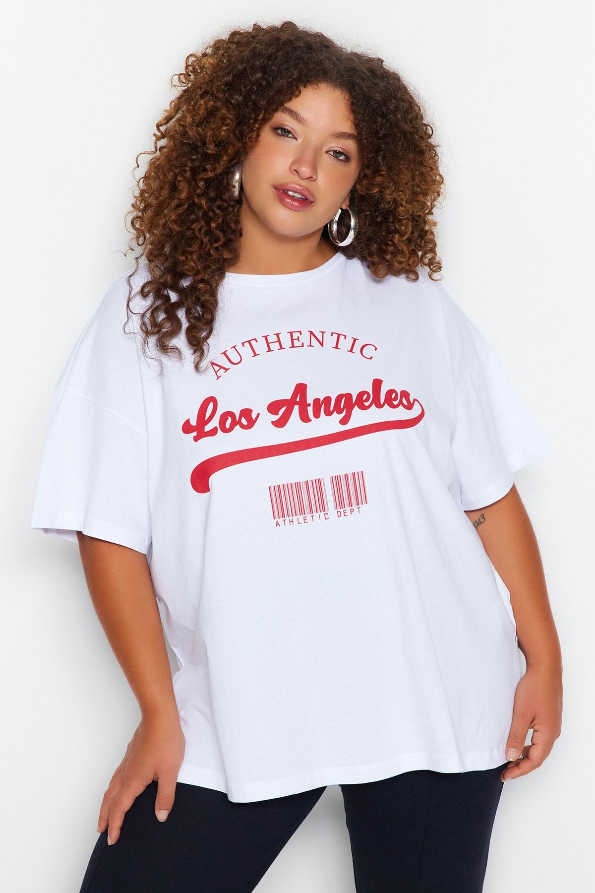Women s Fashion New Big Size T-Shirt White Wide Fit Crew Neck Printed Knitted T-shirt 
Women s Fashion New Big Size T-Shirt White Wide Fit Crew Neck Printed Knitted T-shirt