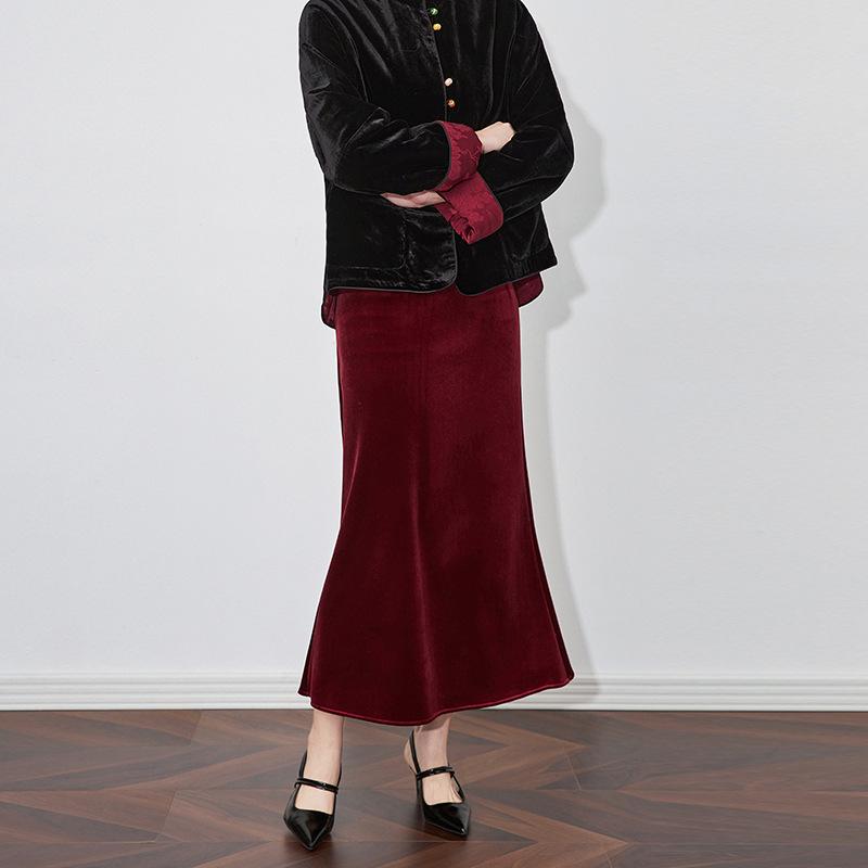 Elegant Velvet Fishtail Skirt - Women s Winter Slimming Pleated Style M червоний
Elegant Velvet Fishtail Skirt - Women s Winter Slimming Pleated Style M червоний
