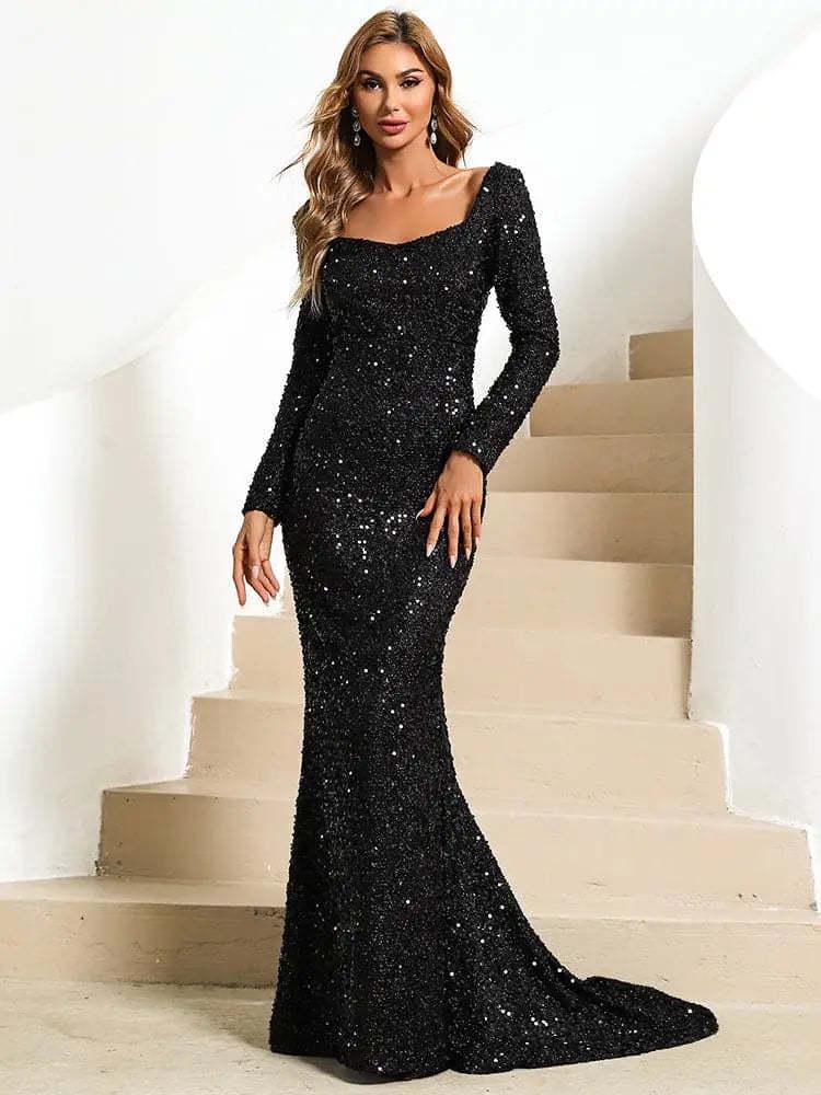 2026 Sequin Square Neck Bodycon Evening Gown with Flare Sleeves US 12
2026 Sequin Square Neck Bodycon Evening Gown with Flare Sleeves US 12