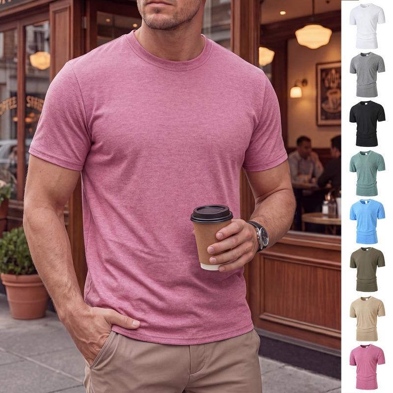 Mens Basic Solid Color Short Sleeve Crew Neck T Shirt S розы красного
Mens Basic Solid Color Short Sleeve Crew Neck T Shirt S розы красного