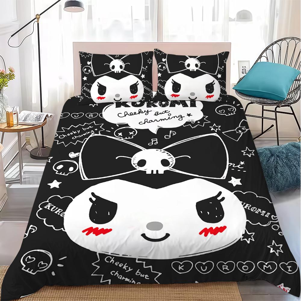 K-Kuromi Cute Duvet Cover Set Home Style Bedding Soft Laundry Cotton Bed 3 Piece Set Student Dormitory Gift 135x200cm
K-Kuromi Cute Duvet Cover Set Home Style Bedding Soft Laundry Cotton Bed 3 Piece Set Student Dormitory Gift 135x200cm