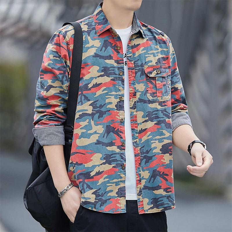 Spring Autumn Vintage Camouflage Printed Pure Cotton Shirt Men Long Sleeve Loose Casual Cardigan Blouse Male Fashion Buttons Top 38 червоний
Spring Autumn Vintage Camouflage Printed Pure Cotton Shirt Men Long Sleeve Loose Casual Cardigan Blouse Male Fashion Buttons Top 38 червоний