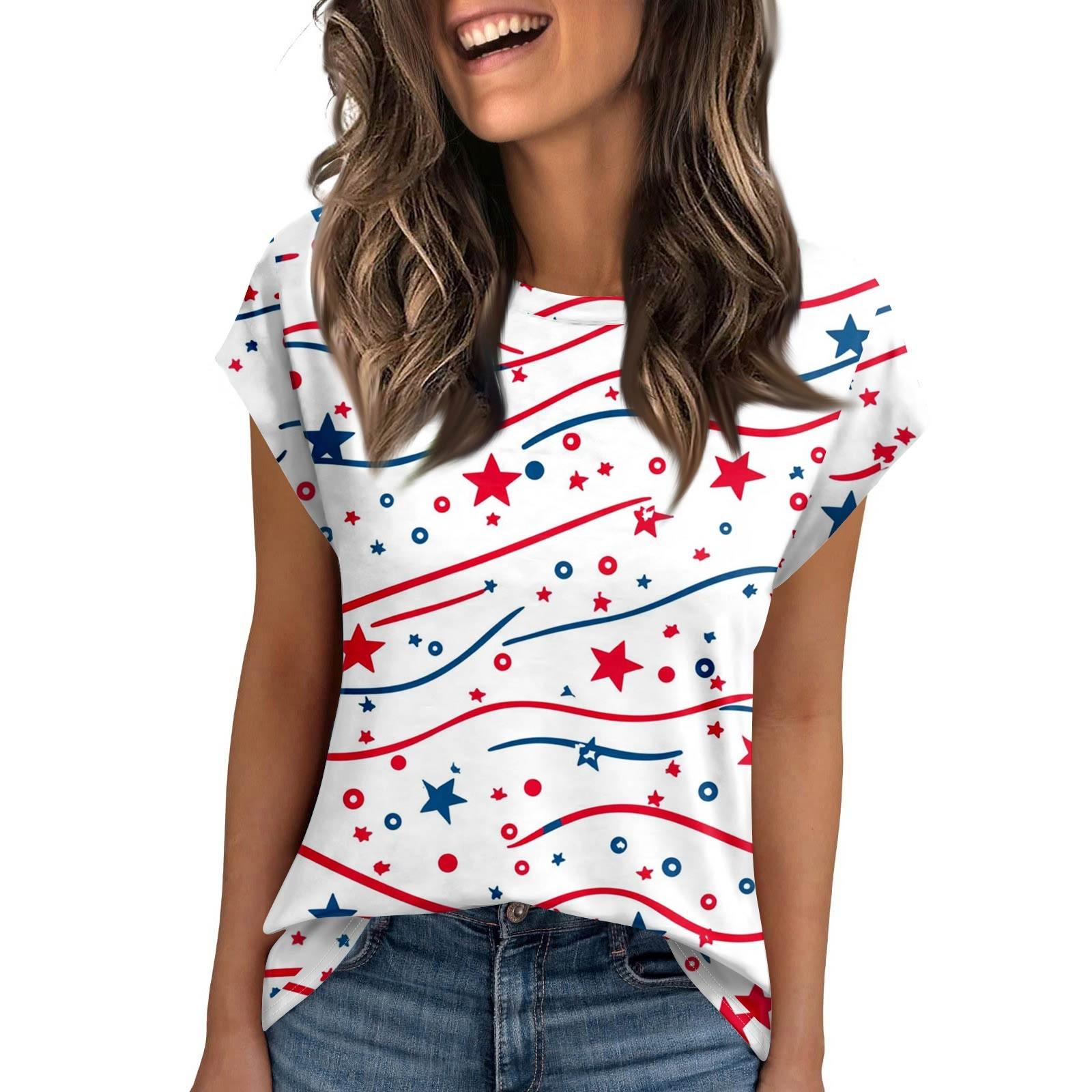 Женская футболка с круглым вырезом и коротким рукавом средней длины, свободная повседневная футболка с коротким рукавом и принтом «День независимости» XL белый
Женская футболка с круглым вырезом и коротким рукавом средней длины, свободная повседневная футболка с коротким рукавом и принтом «День независимости» XL белый