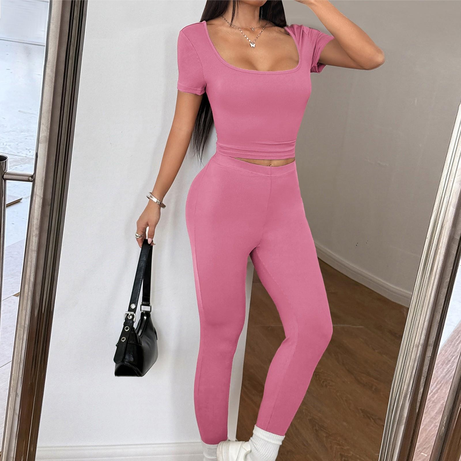 Женский комплект из двух частей: сексуальный топ с коротким рукавом и штаны для йоги, комплект из 2 предметов S розовый
Женский комплект из двух частей: сексуальный топ с коротким рукавом и штаны для йоги, комплект из 2 предметов S розовый